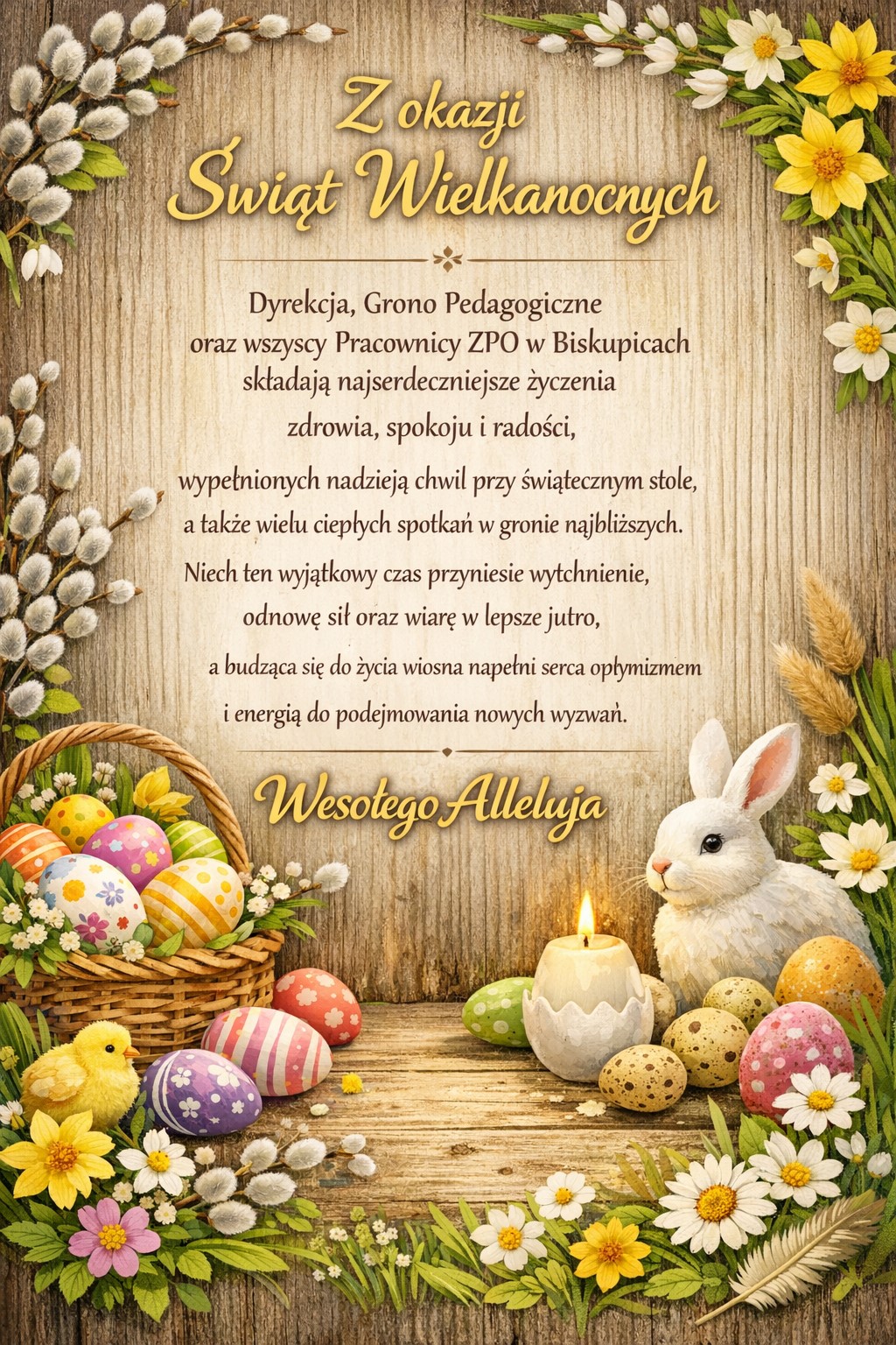 Wielkanocne zyczenia od ZPO w Biskupicach